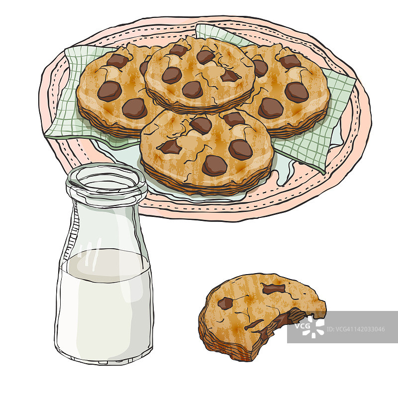 饼干和一瓶牛奶图片素材