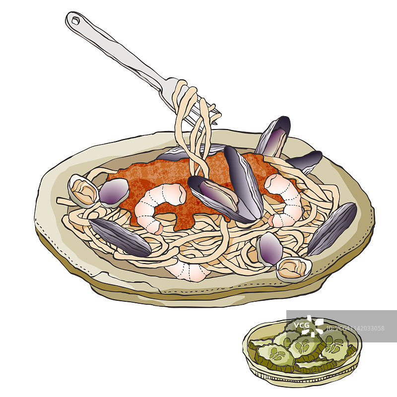 鲜虾贝壳面图片素材
