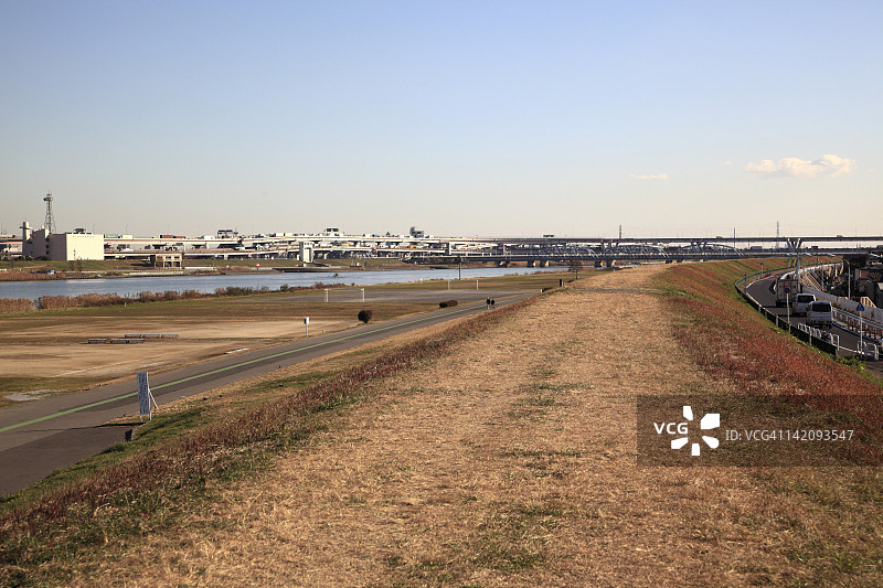 日本本州岛东京隅田区荒川及河岸图片素材