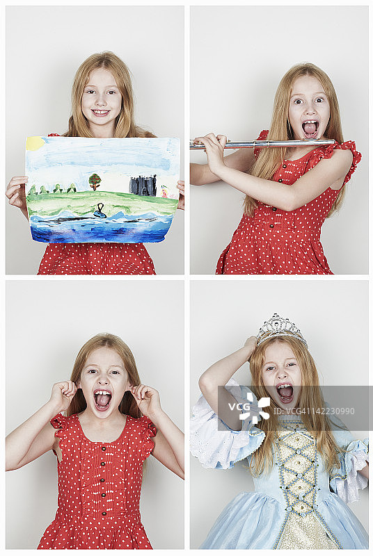 玩得开心的女孩肖像图片素材