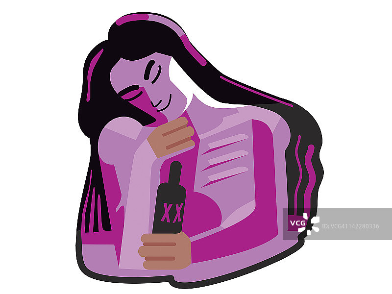 卡通风格的年轻男人喝啤酒矢量图图片素材