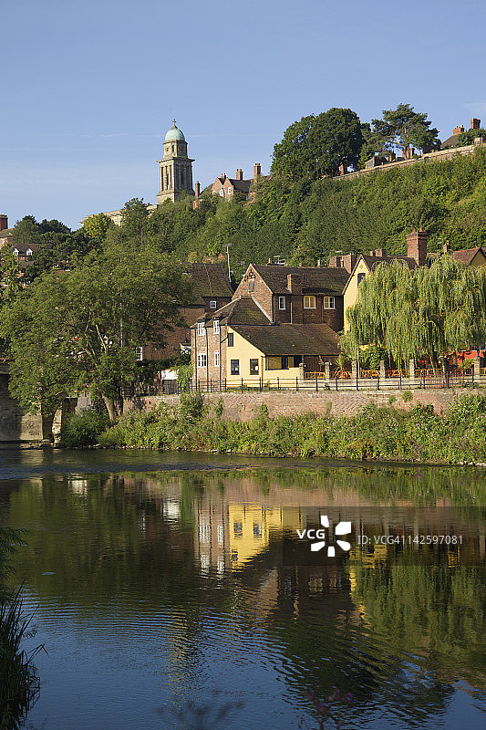 英国什罗普郡布里奇诺斯塞文河高镇图片素材