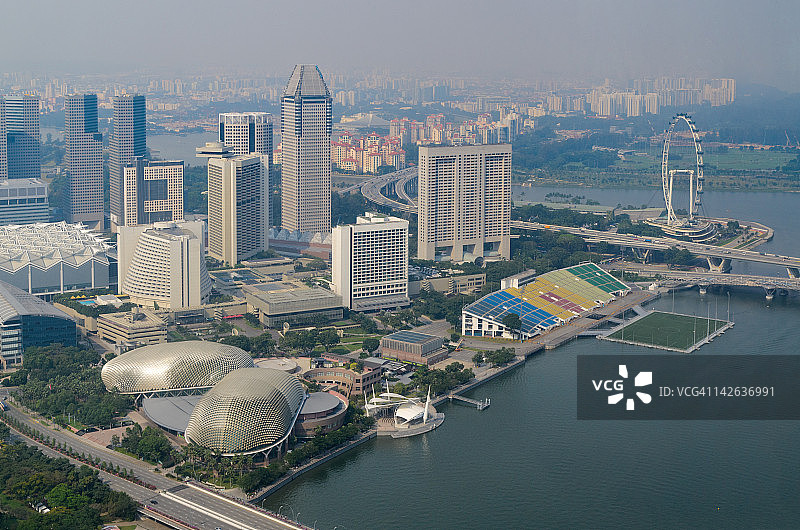 滨海湾鸟瞰图图片素材