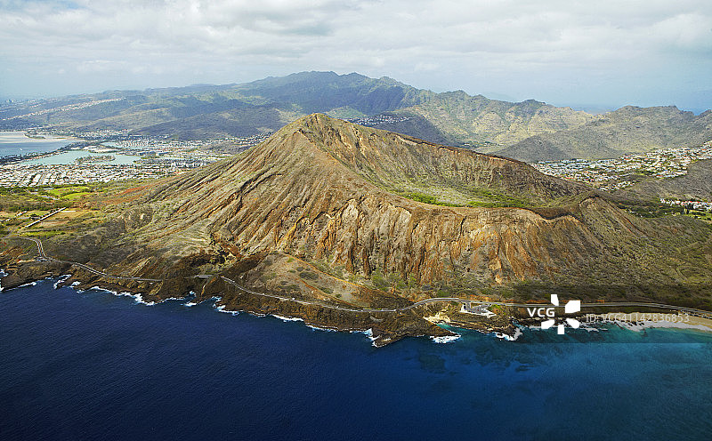可可火山口航拍图片素材