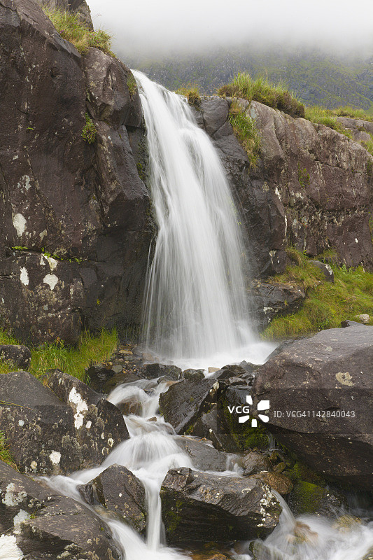 爱尔兰凯里郡丁格尔半岛康纳通道瀑布图片素材
