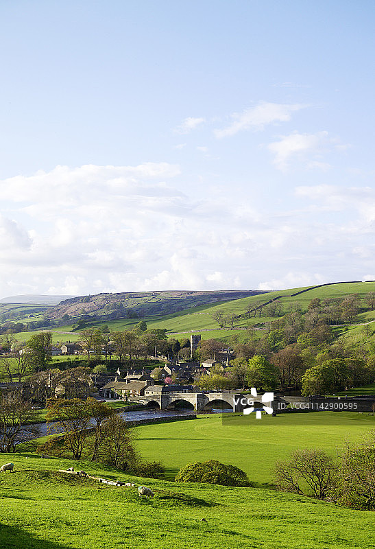 伯恩索尔，惠法代尔，约克郡山谷，英格兰图片素材