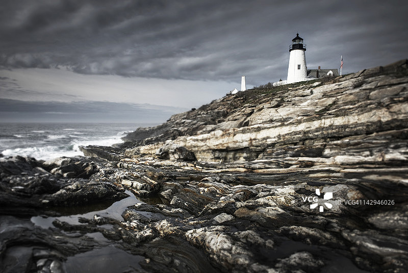 缅因州佩马quid角灯塔图片素材
