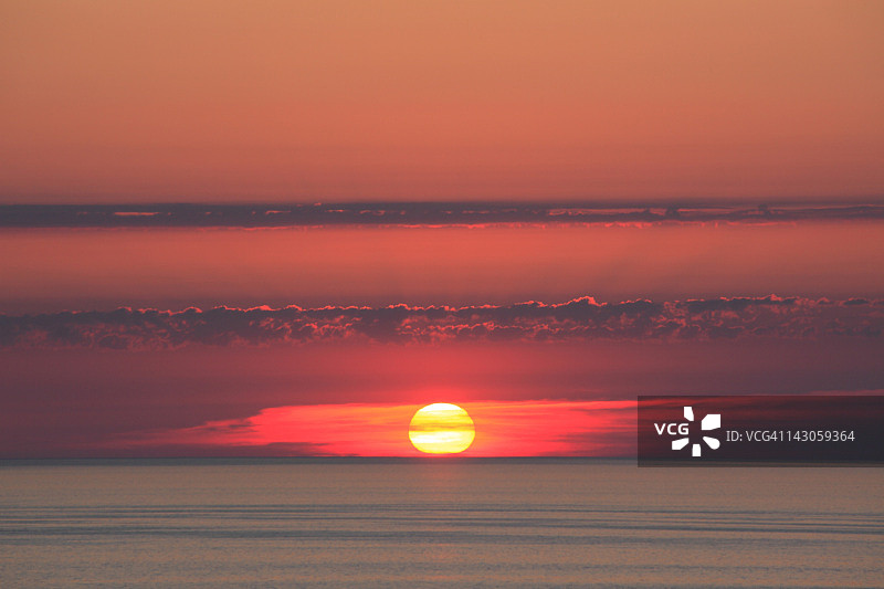 日本海日落图片素材