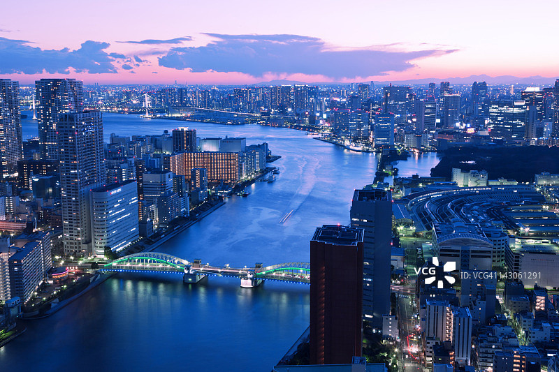 日本本州东京中央区夜景图片素材
