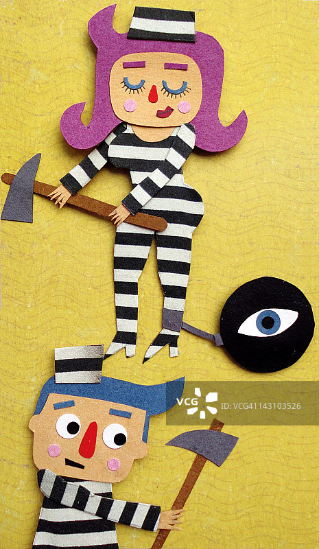 黄色背景上的卡通人物图片素材