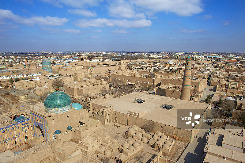 乌兹别克斯坦希瓦全景图片素材