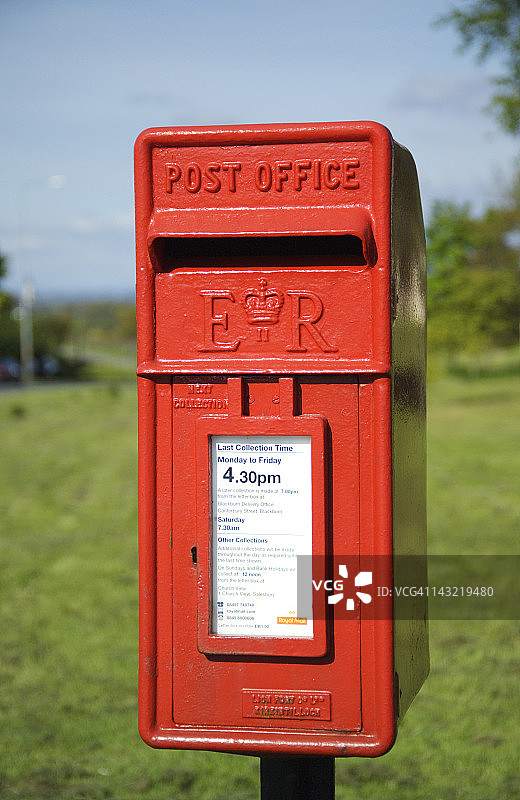 英格兰兰开夏郡的ER邮筒图片素材