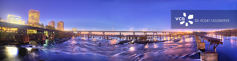 詹姆斯河上的日出图片素材