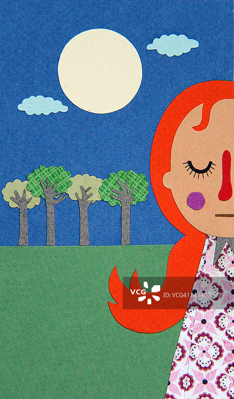 夜晚的女孩图片素材