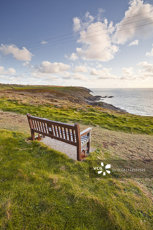 从彭丁瞭望台俯瞰康沃尔海岸图片素材