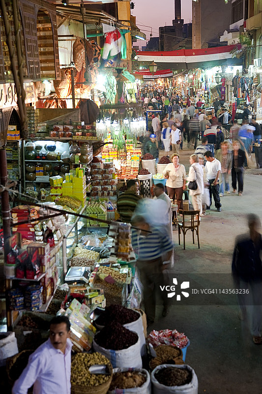 埃及伊斯兰开罗的汗哈利利集市图片素材
