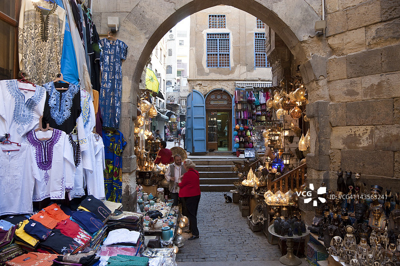 埃及伊斯兰开罗的汗哈利利集市图片素材