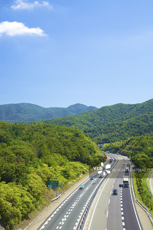 山间天空公路图片素材
