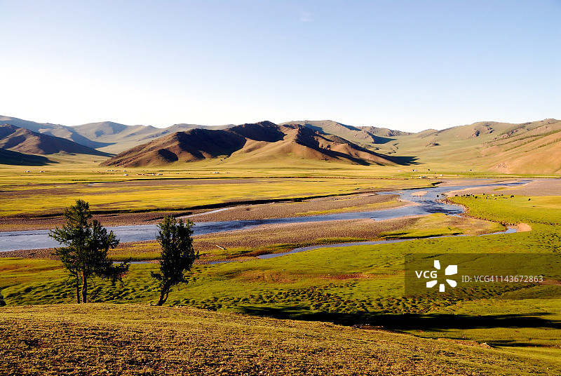 蒙古国的鄂尔浑河图片素材