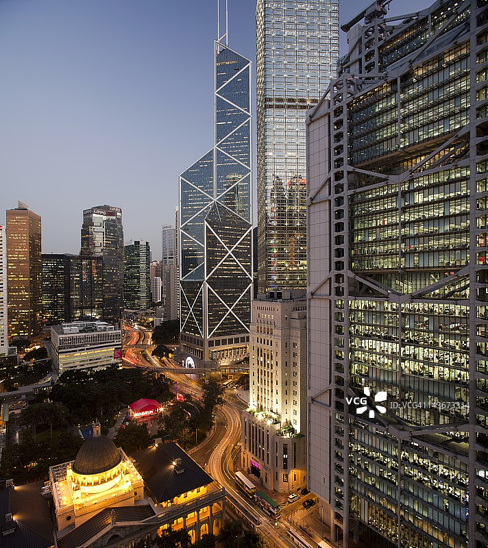香港黄昏时的特许花园图片素材