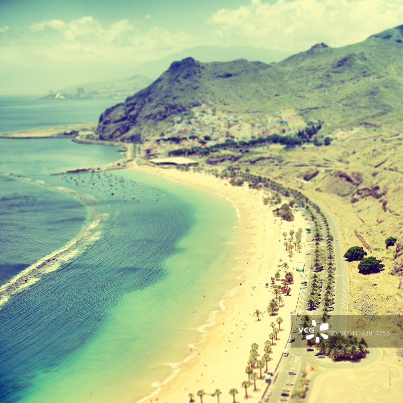 特内里费岛的特雷西塔斯海滩图片素材