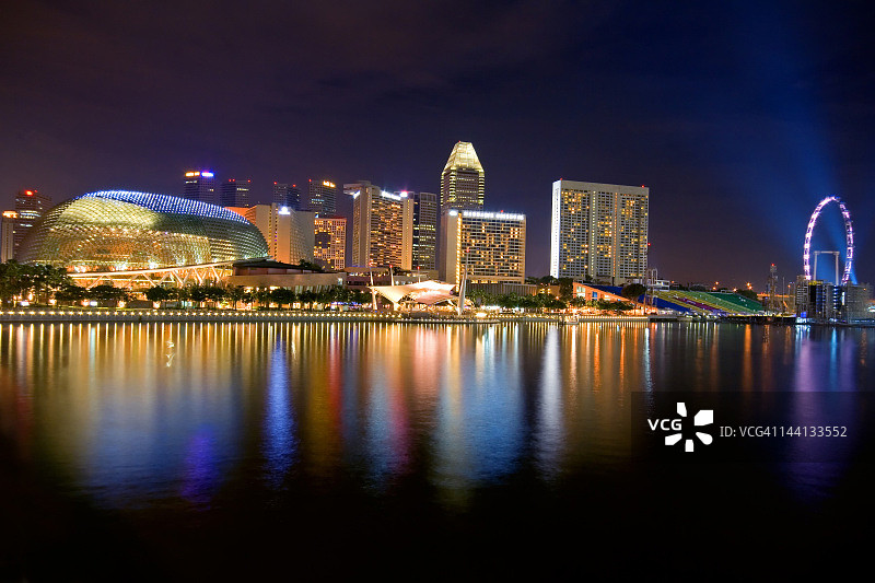新加坡城市夜景图片素材
