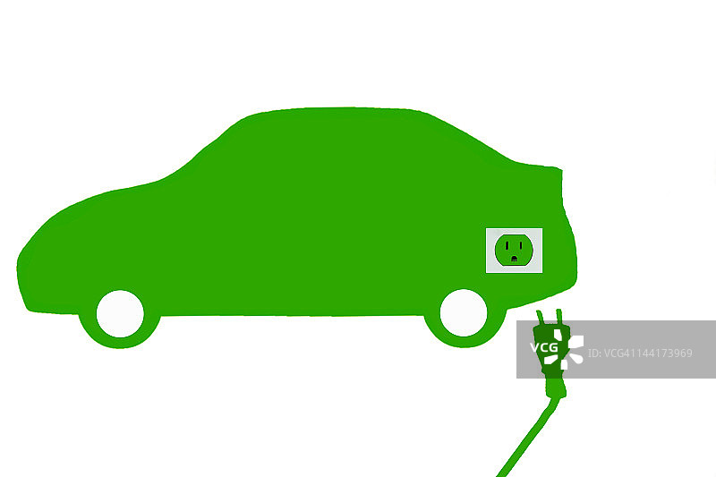 电动汽车和充电插头图片素材