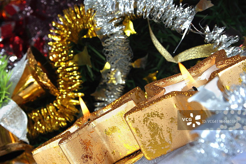 圣诞节的精美蜡烛图片素材