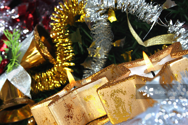 圣诞节的精美蜡烛图片素材