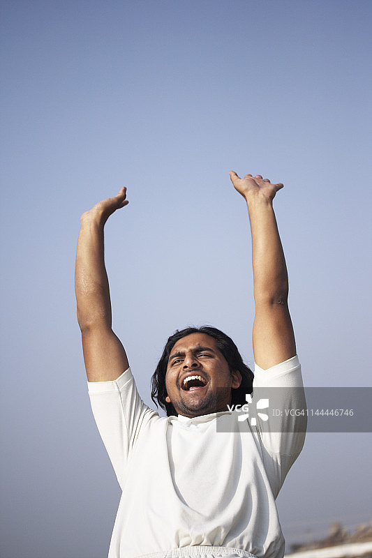 板球运动员申诉图片素材