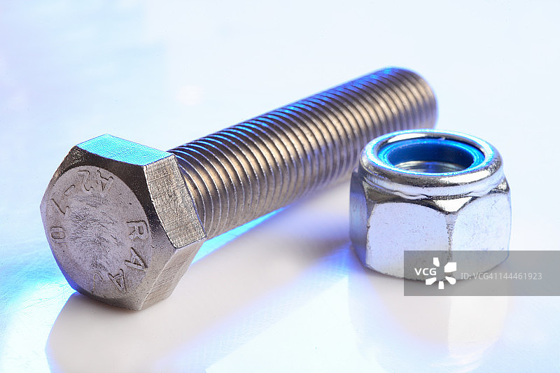 螺丝和螺母特写图片素材