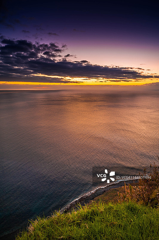 蓬塔杜帕尔戈海上日落图片素材