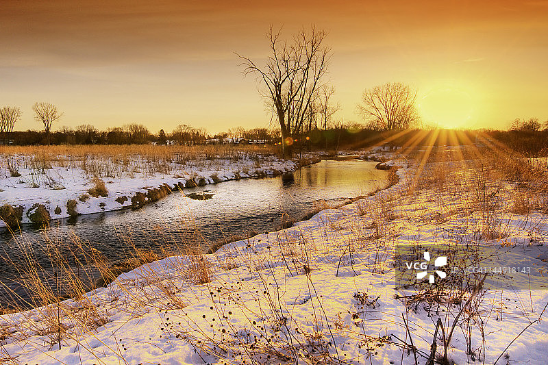 冰川公园日落图片素材