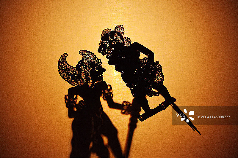 阴影、哇扬皮影戏、木偶、乌布、巴厘岛图片素材