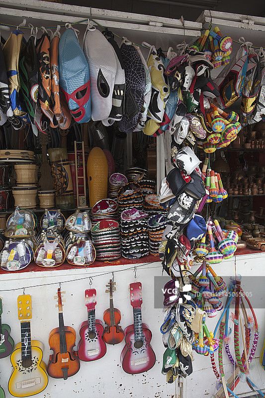 墨西哥墨西哥城的纪念品摊位图片素材