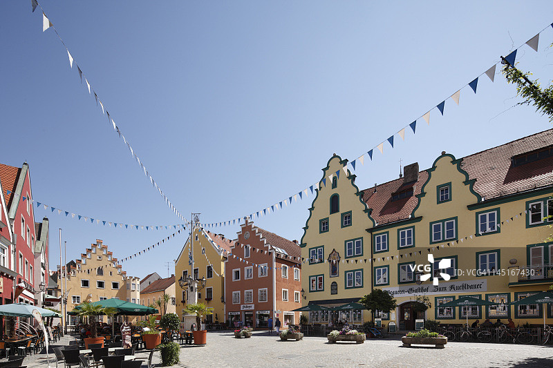 德国巴伐利亚州阿本斯贝格市集市广场景观图片素材