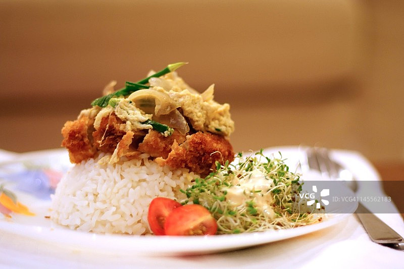 日式料理：炸猪排盖饭图片素材