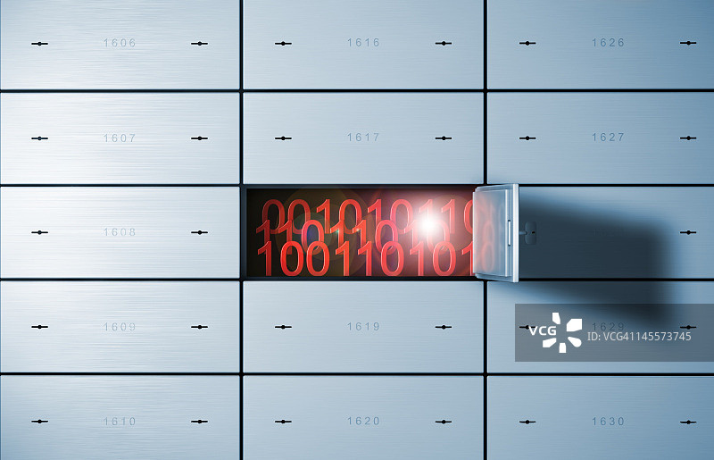 开放式保险箱或银行金库中的数据图片素材