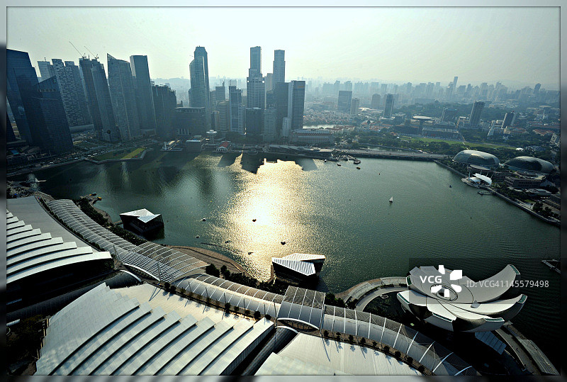 新加坡滨海湾的傍晚图片素材