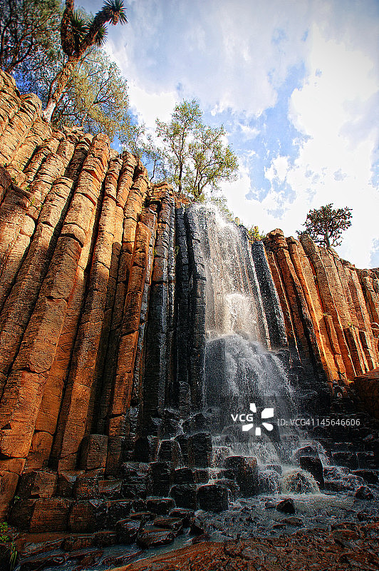 瓦斯卡德奥坎波伊达尔戈州的玄武岩棱柱，墨西哥图片素材