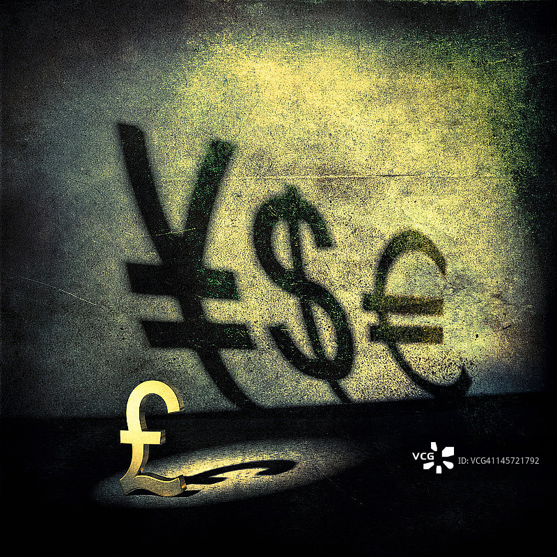 带有其他货币阴影的英镑符号图片素材