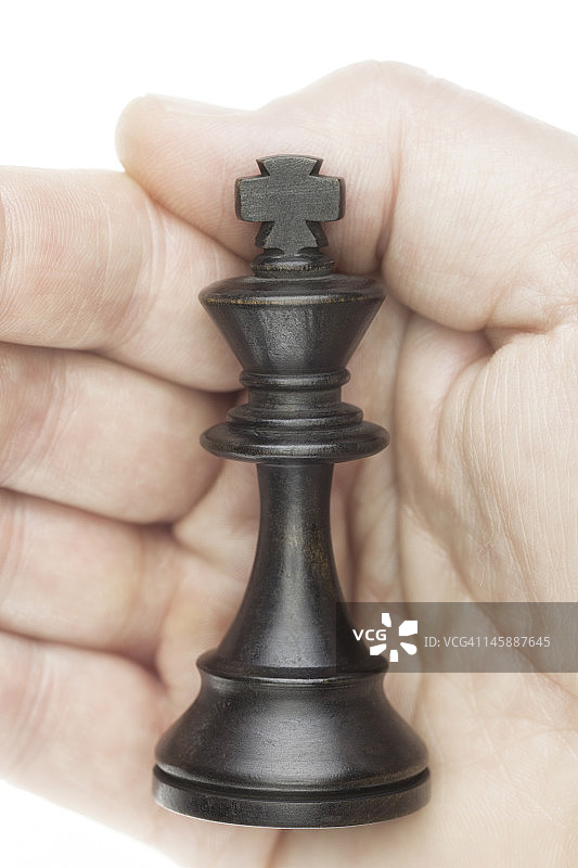 手掌中的国际象棋王图片素材