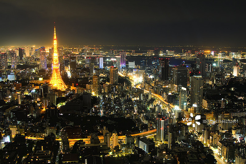 六本木森大厦眺望东京夜景图片素材