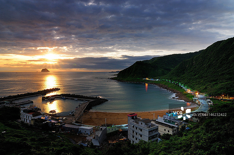 道武崙渔港的日出图片素材
