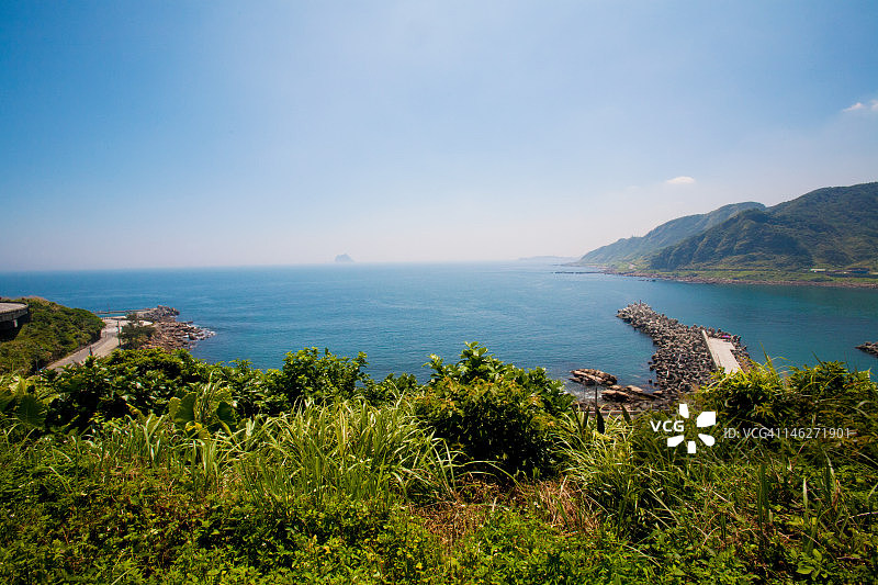 中国台湾万里区野柳地质公园的海滩图片素材