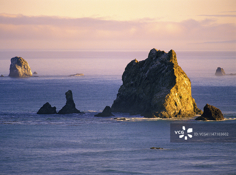 俄勒冈海岸的城堡岩图片素材