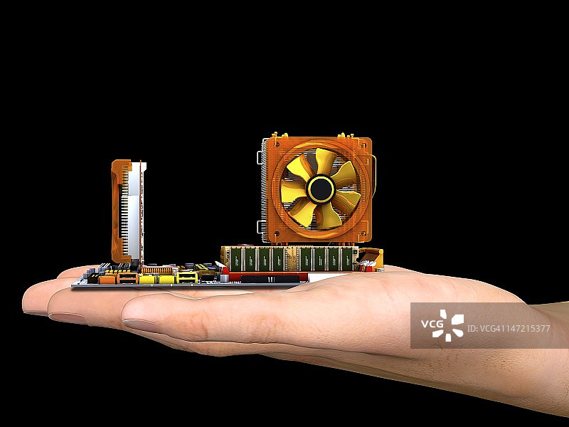 手持电脑主板艺术品图片素材