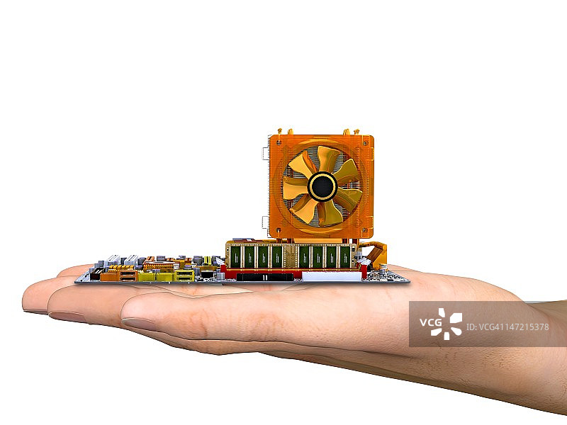 手持电脑主板艺术品图片素材