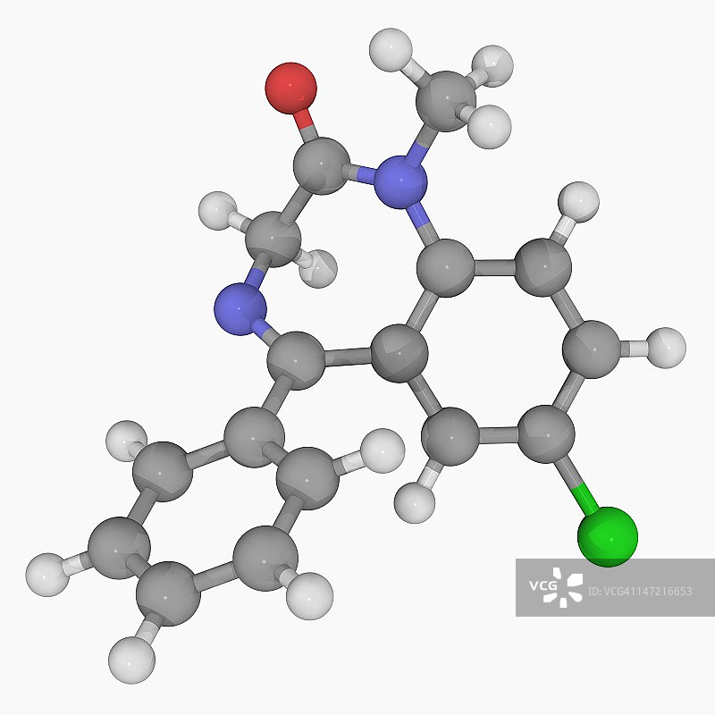 地西泮药物分子图片素材