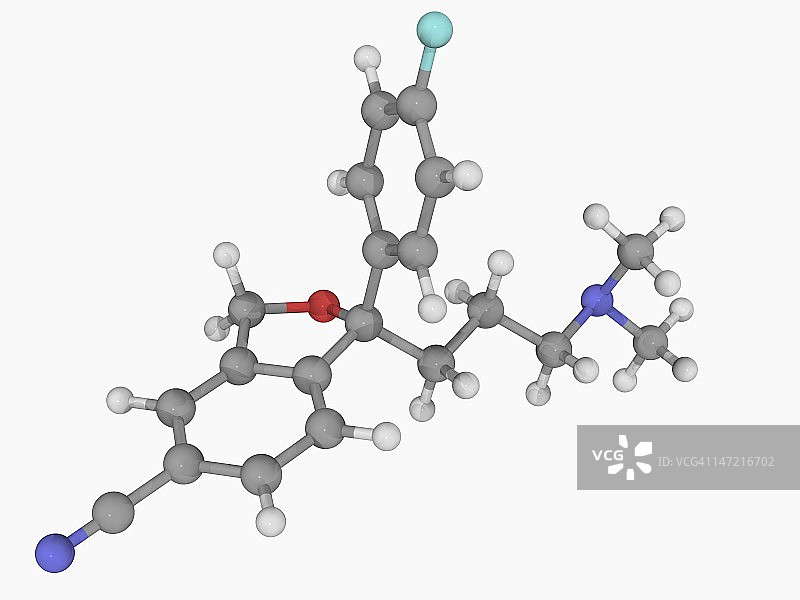 艾司西酞普兰药物分子图片素材